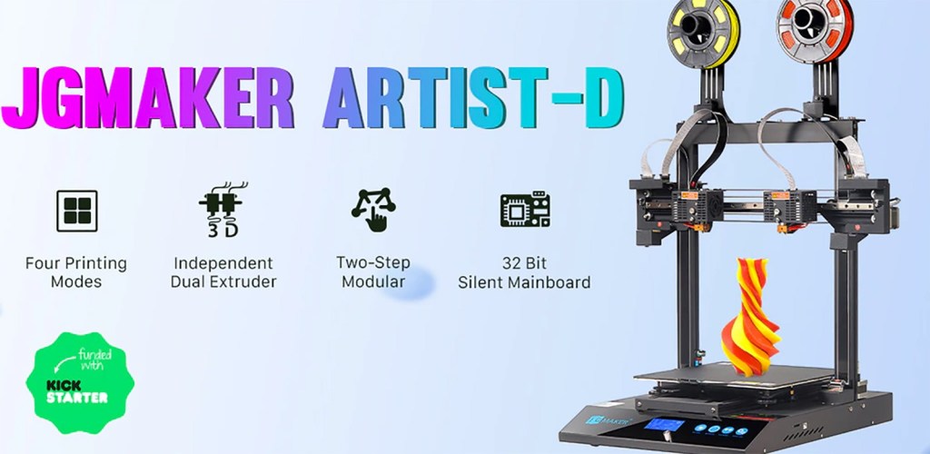 Overview of the JGMaker Artist D (Beta version), an IDEX 3D