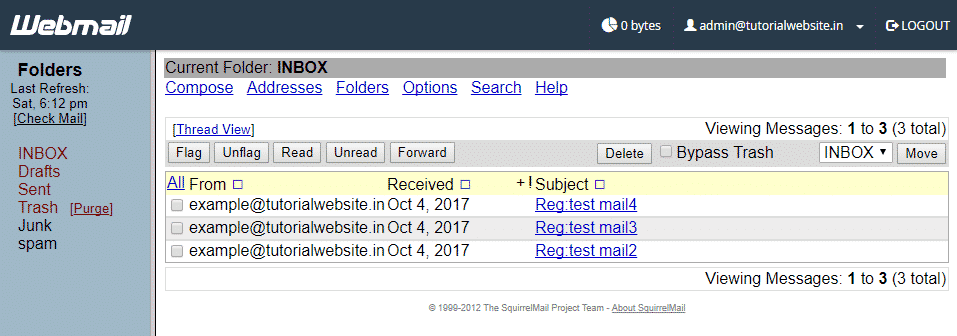 When using mysql, there are times when it's important to know how to start, stop, or restart your mysql server. Login To Squirrelmail Servercake India