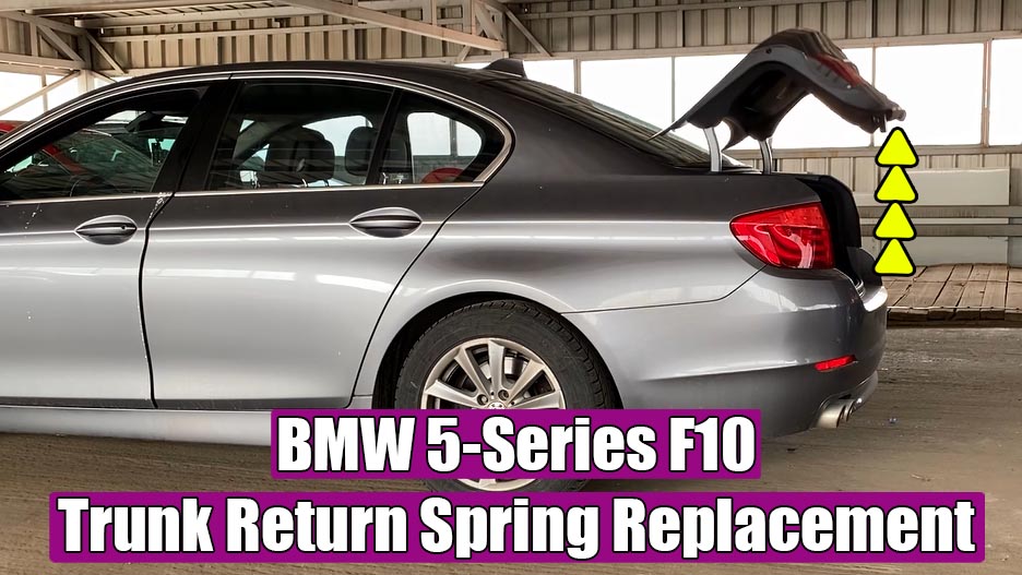 Bmw 5-series f10 trunk opening hard & fast. replace spring strut easy
