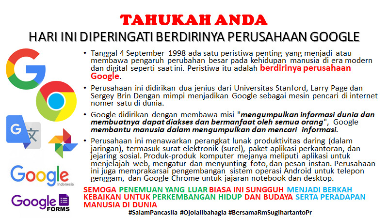 Memori Melawan Lupa: 4 September 1998, Perusahaan Google Berdiri |  SESAWI.NET