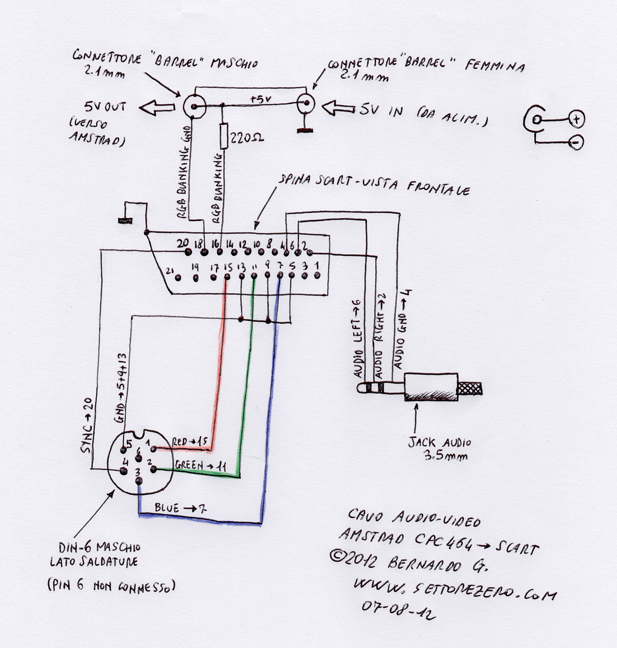 Cavo Audio Video Amstrad Cpc464 Settorezero