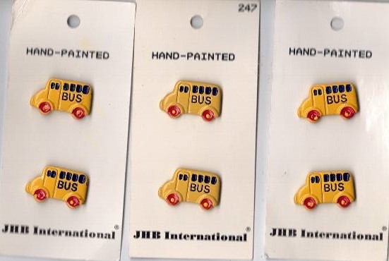 JHB International Button Set - Yellow School Bus
