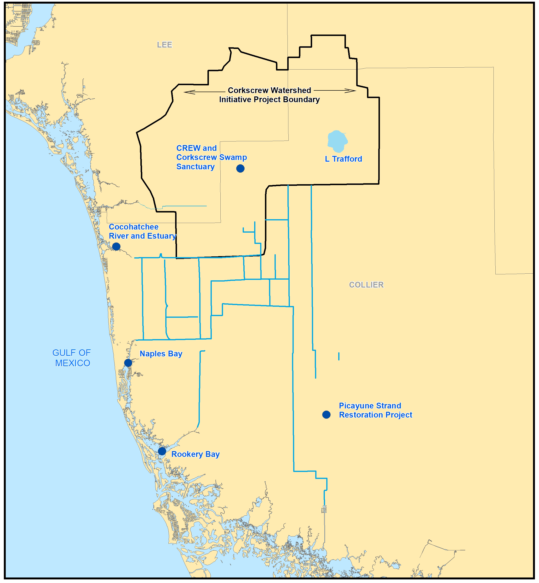 Corkscrew Watershed Initiative Public Planning Project South Florida Corkscrew Project Boundary Map 