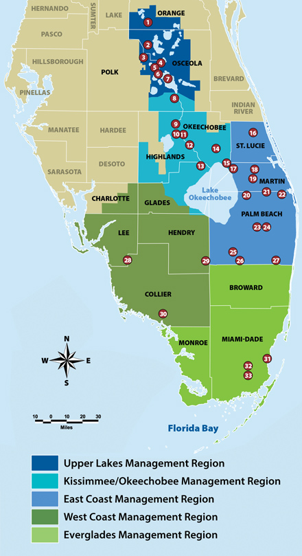 Recreation Sites South Florida Water Management District Rec Map 