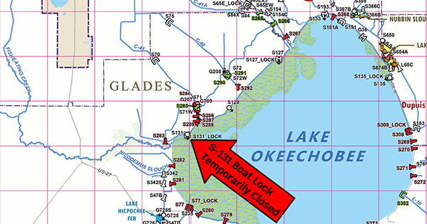 S 131 Boat Lock In Glades County Will Temporarily Close On March 5 6 S 131 Boatlock Closure Map 
