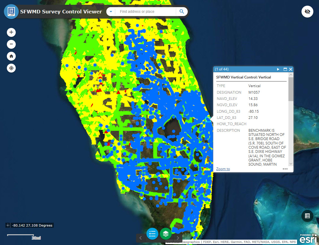 Content South Florida Water Management District Vertical Datum Map 