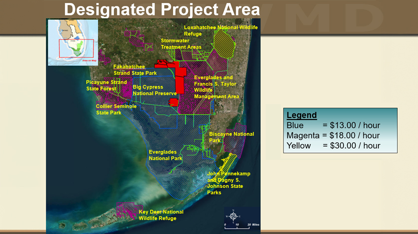 Python Elimination Program South Florida Water Management District Python Designated Project Map 