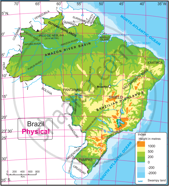 Physical Division Of Brazil The Highlands Shaalaa Com 4 