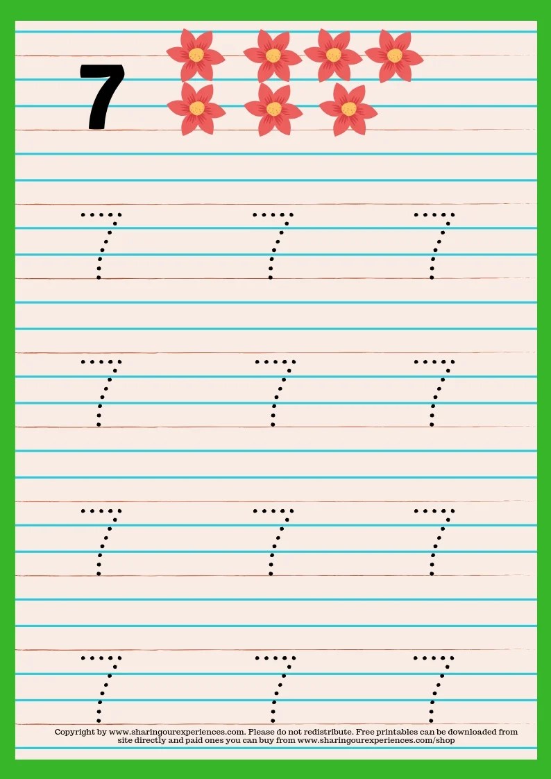 numbers writing practice worksheets for kids 35 yrs and above number