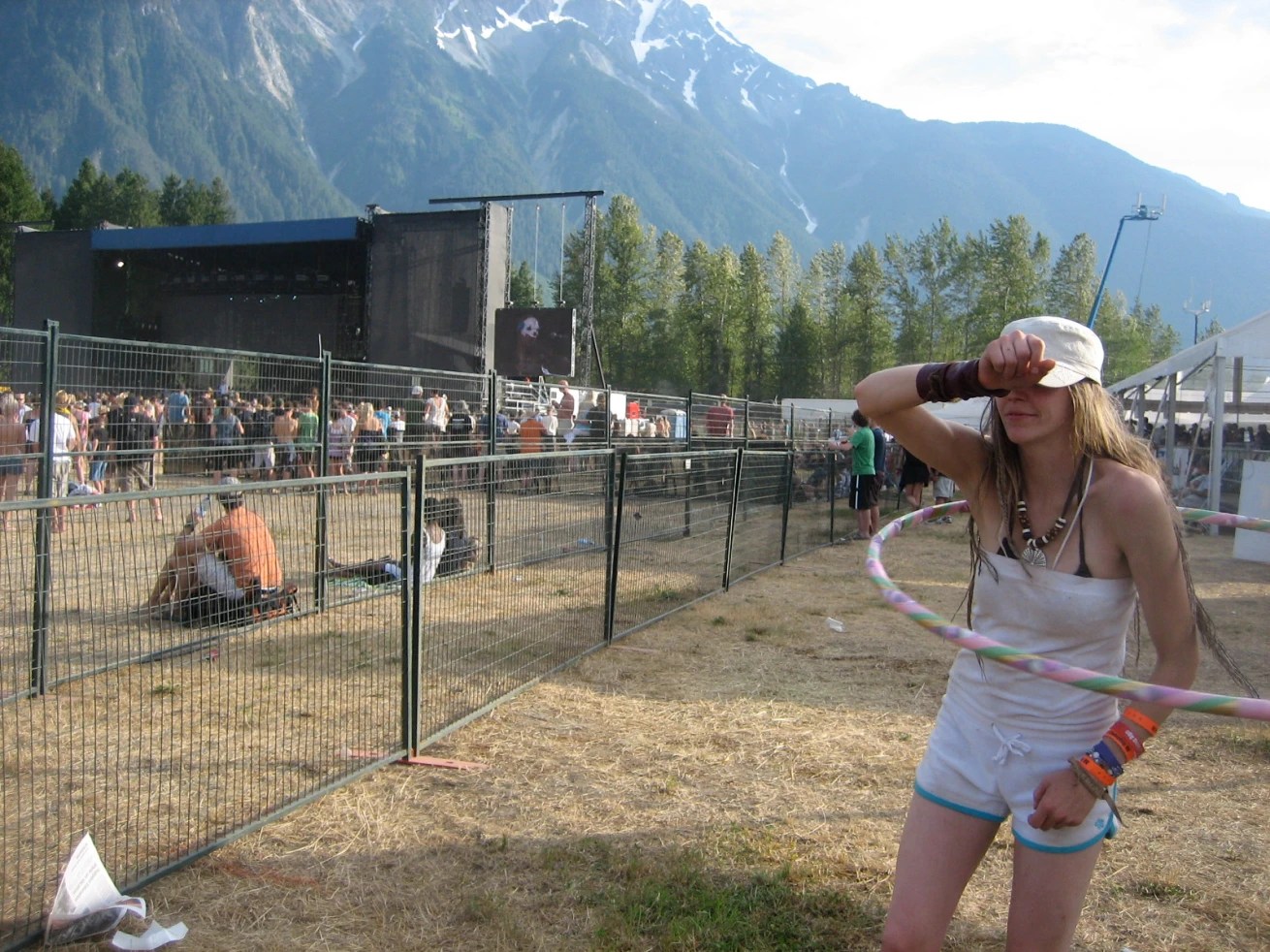 Hula-hooping girl at Pemberton Music Festival 2008.