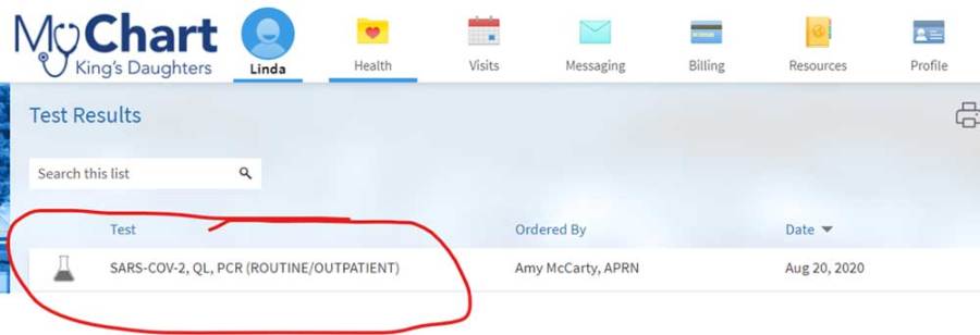 mychart lab results