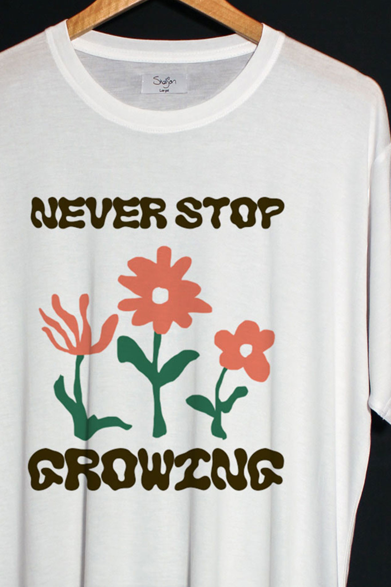 Alternative view of Never Stop Growing | Bamboo T-shirt