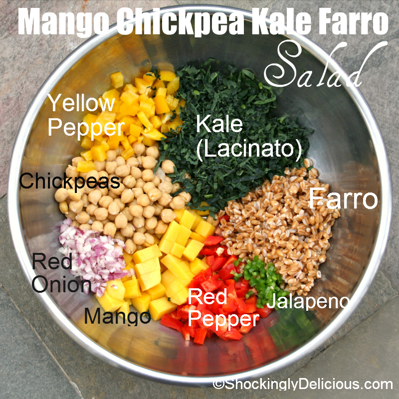 picture Farro Salad Vegan mango chickpea kale farro salad vegan