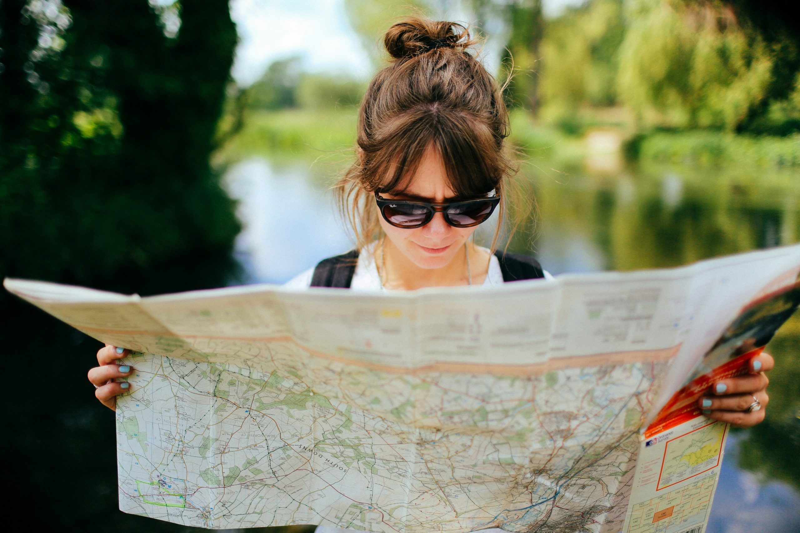 Reviewing directions on a map