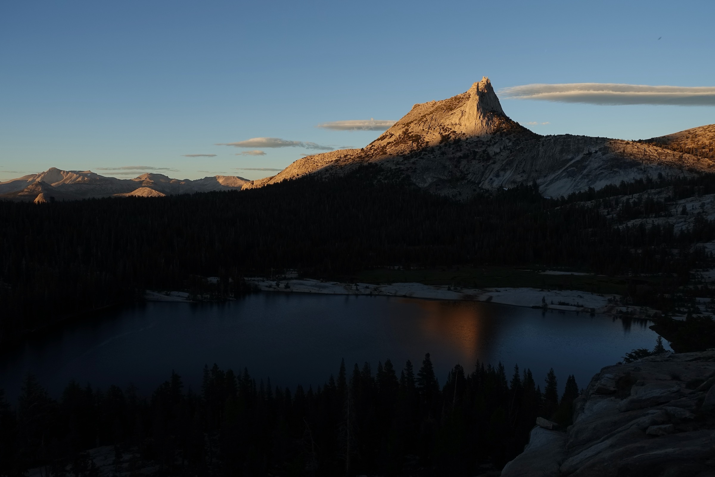 Cathedral Peak and Lower Cathedral Lake