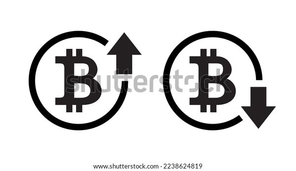 Bitcoin Price Increase Decrease Icon Vector Stock Vector Royalty Free - Gradient Picture Collection - Desktop Quality