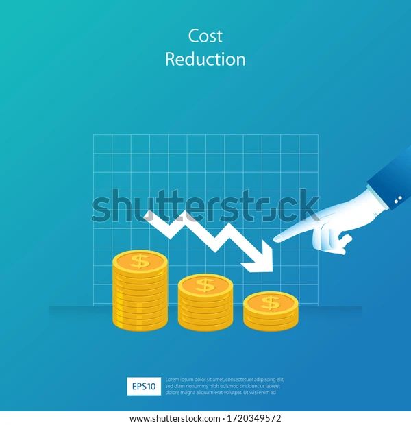 Cost Reduction Concept Decrease Arrow Pointing Stock Vector Royalty - Ultra HD Light Arts for Desktop