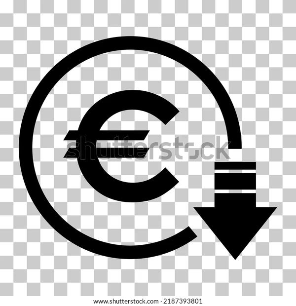 Cost Reduction Decrease Dollar Euro Icon Stock Vector Royalty Free - Download Gorgeous Ocean Illustration | High Resolution