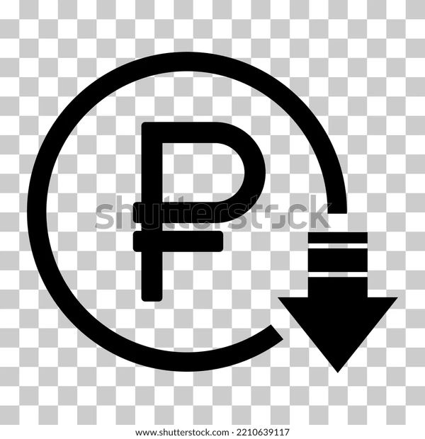 Ruble Rate Decrease Graphic Icon Mobile App Vector Image - Best City Textures in Retina