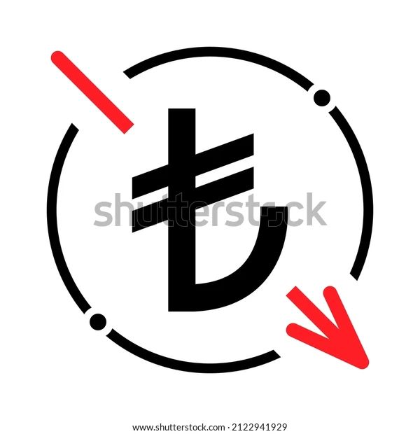 Cost Reduction Decrease Turkish Lira Icon Stock Vector Royalty Free - Best Abstract Photos in High Resolution
