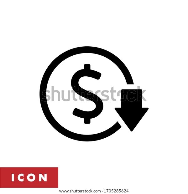 Cost Reduction Icon Vector Dollar Decrease Stock Vector Royalty Free - Space Images - Beautiful Desktop Collection