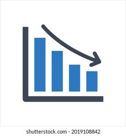 Decrease Chart Icon Vector Graphic Illustration Stock Vector Royalty - Download Stunning Ocean Photo | Retina