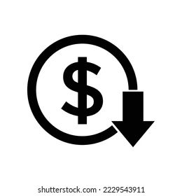Cost Reduction Decrease Icon Symbol Image Vector Image - Vintage Pictures - High Quality 8K Collection
