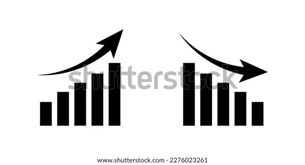 Increase Decrease Graph Icon Blue Version Stock Vector Royalty Free 1861167745 Shutterstock - Full HD Geometric Backgrounds for Desktop