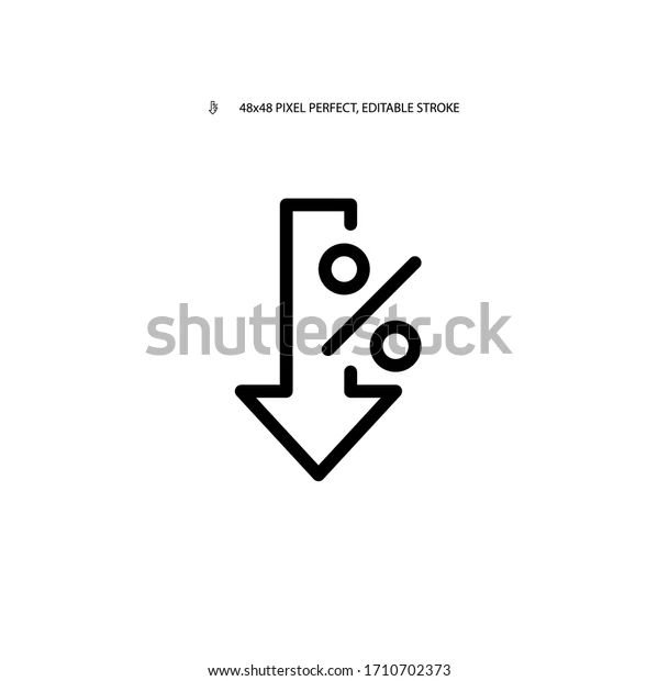 Decrease Rate Decrease Percent Simple Black Line Web Icon Vector Illustration 13786337 Vector - Professional Desktop City Photos | Free Download