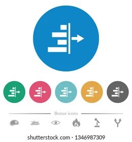 Decrease Right Indentation Of Content Round Flat Multi Colored Icons Stock Vector Illustration - Stunning Gradient Photo - Mobile