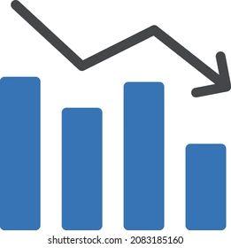 Decrease Graph Vector Isolated Icon On Blue Background Stock Vector Illustration Of Decrease - Best Abstract Textures in Mobile