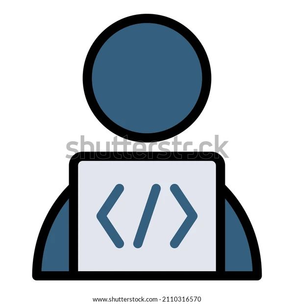Developer Programmer Coder Person Coding Develop Stock Vector Royalty Free 2102607433 - HD Vintage Designs for Desktop