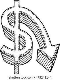 Conceptualizing Design Icon Of Dollar Value Decrease 23546909 Vector - High Resolution Ocean Illustrations for Desktop