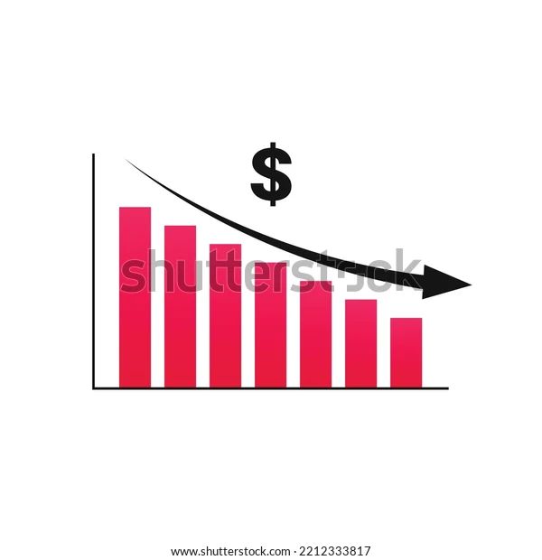 Graph Us Dollar Decrease Value Vector Stock Vector Royalty Free - Perfect Landscape Picture - 4K