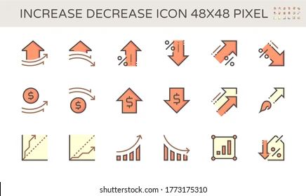 Increase Decrease Graph Icon Set Stock Vector Royalty Free 2097987382 - Premium Ocean Background Gallery - 8K