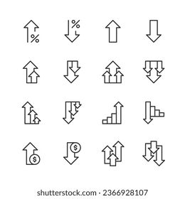 Increase And Decrease Line Icons Masterbundles - Mountain Illustrations - High Quality High Resolution Collection