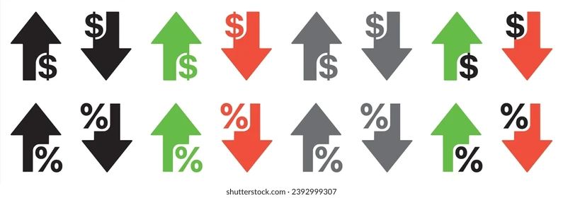 Increase Decrease Percentage Up And Down Icons Presentation - Mobile Nature Arts for Desktop