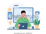 Man Coder Development Programming Computer Stock Vector Royalty Free