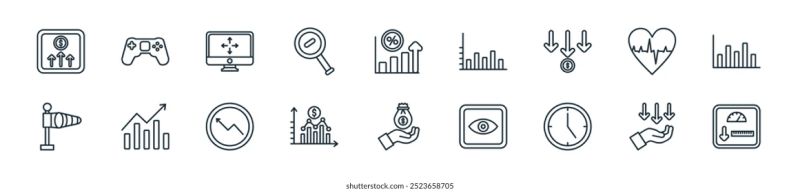 Linear Increase Decrease Icon Pack Vector Stock Vector Royalty Free 2526725449 Shutterstock - Premium Ocean Photo Gallery - Ultra HD