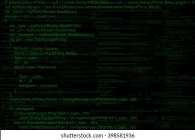 Green Hacker Wallpaper Vector Lines Of Code Background Stock Vector - Vintage Art Collection - Full HD Quality