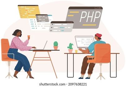 Programmer Engineering Coding Coder Programmers Working Stock Vector - Abstract Patterns - High Quality High Resolution Collection