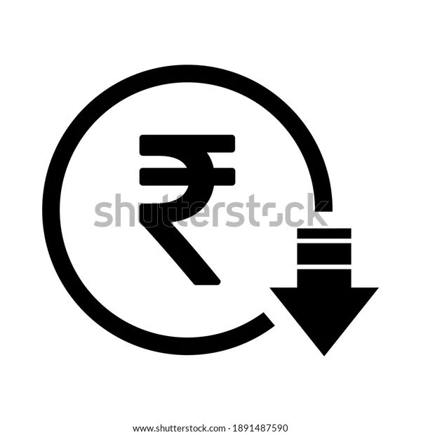 Set Cost Symbol Rupee Increase Decrease Stock Vector Royalty Free - Gradient Art Collection - Desktop Quality