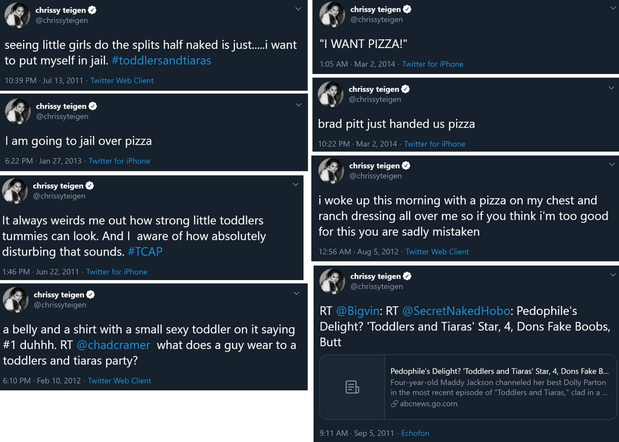 Chrissy teigen deleted tweets on lindsay lohan, courtney stodden, farrah abraham, mariah carey, tamera mowry, quvenzhané wallis, . Chrissy Teigen Deletes 60,000 Tweets As Sheâ€™s Accused Of