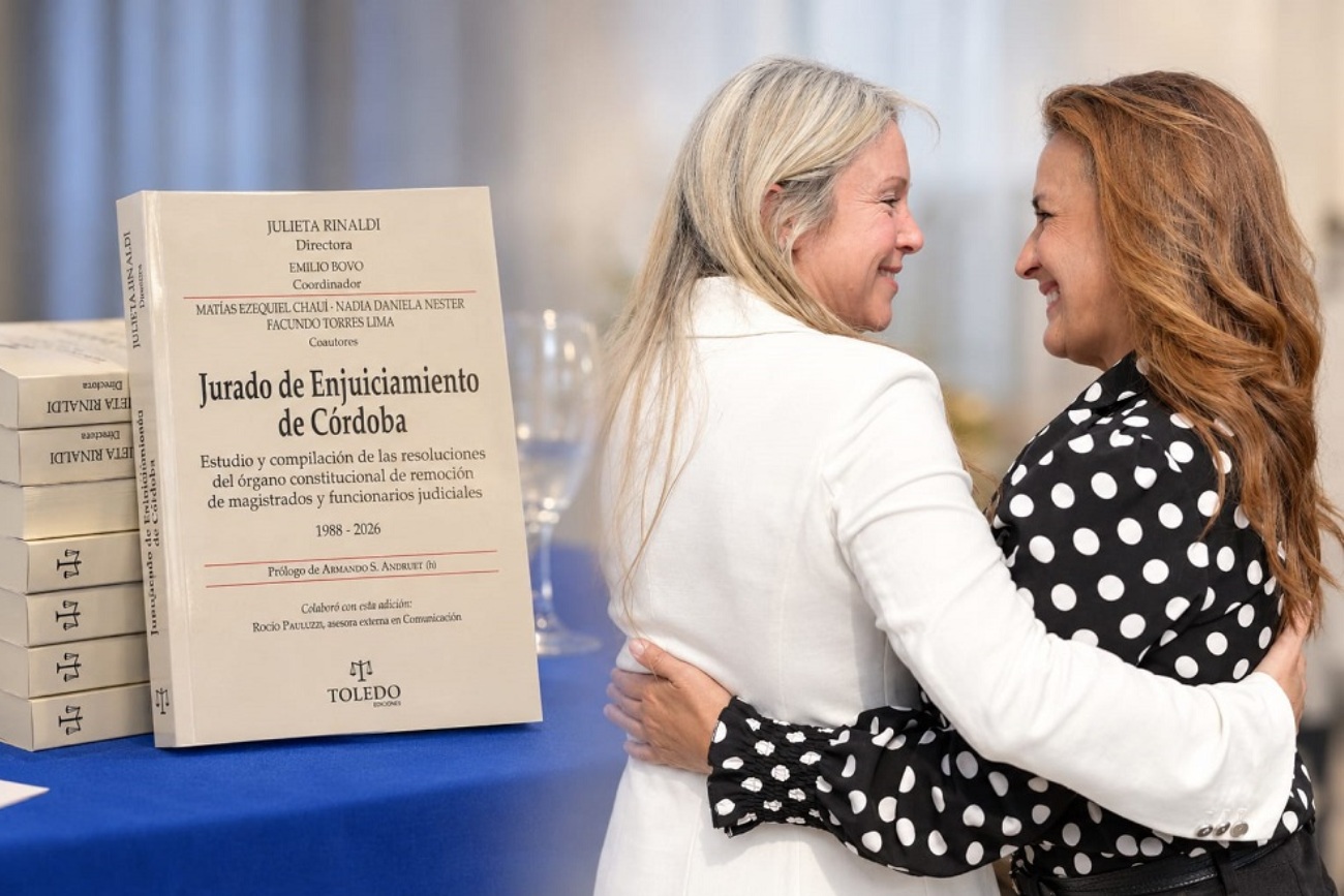 Prunotto acompañó la presentación de un libro que reúne 38 años de historia del Jurado de Enjuiciamiento de Córdoba