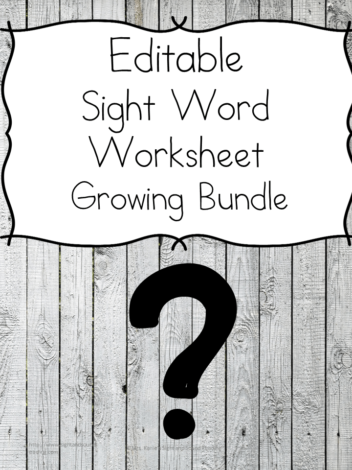 Use these sight word worksheets to build your child's vocabulary. Editable Sight Word Worksheet Growing Bundle