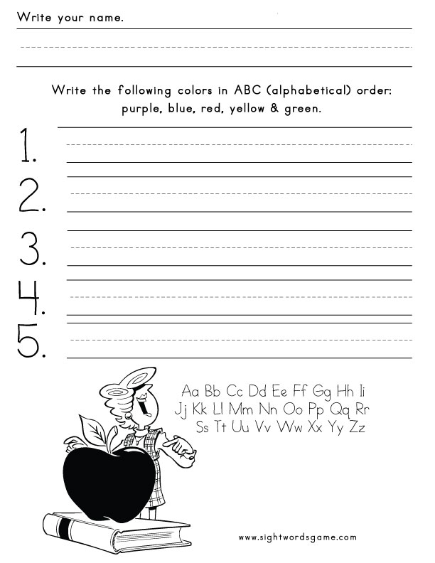 Color worksheets
