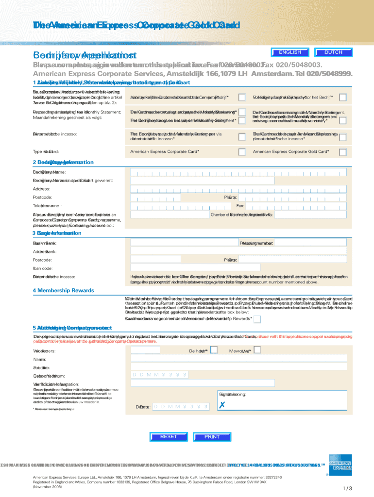 Corporate Gold Card Fill Out And Sign Printable Pdf Template Signnow