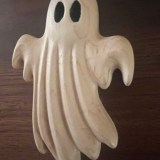 Carved Wooden Ghost - Spooky Decor