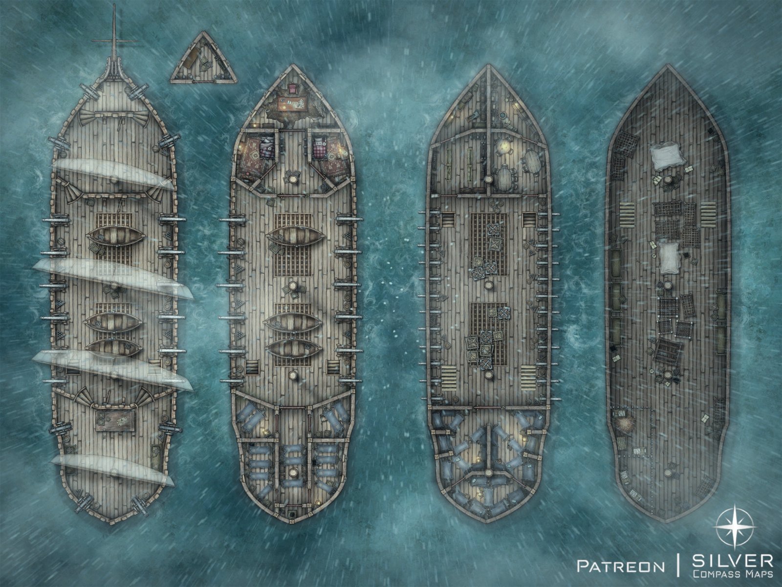 Warship Battlemap Free Download And TTRPG Variants Storm Ship 