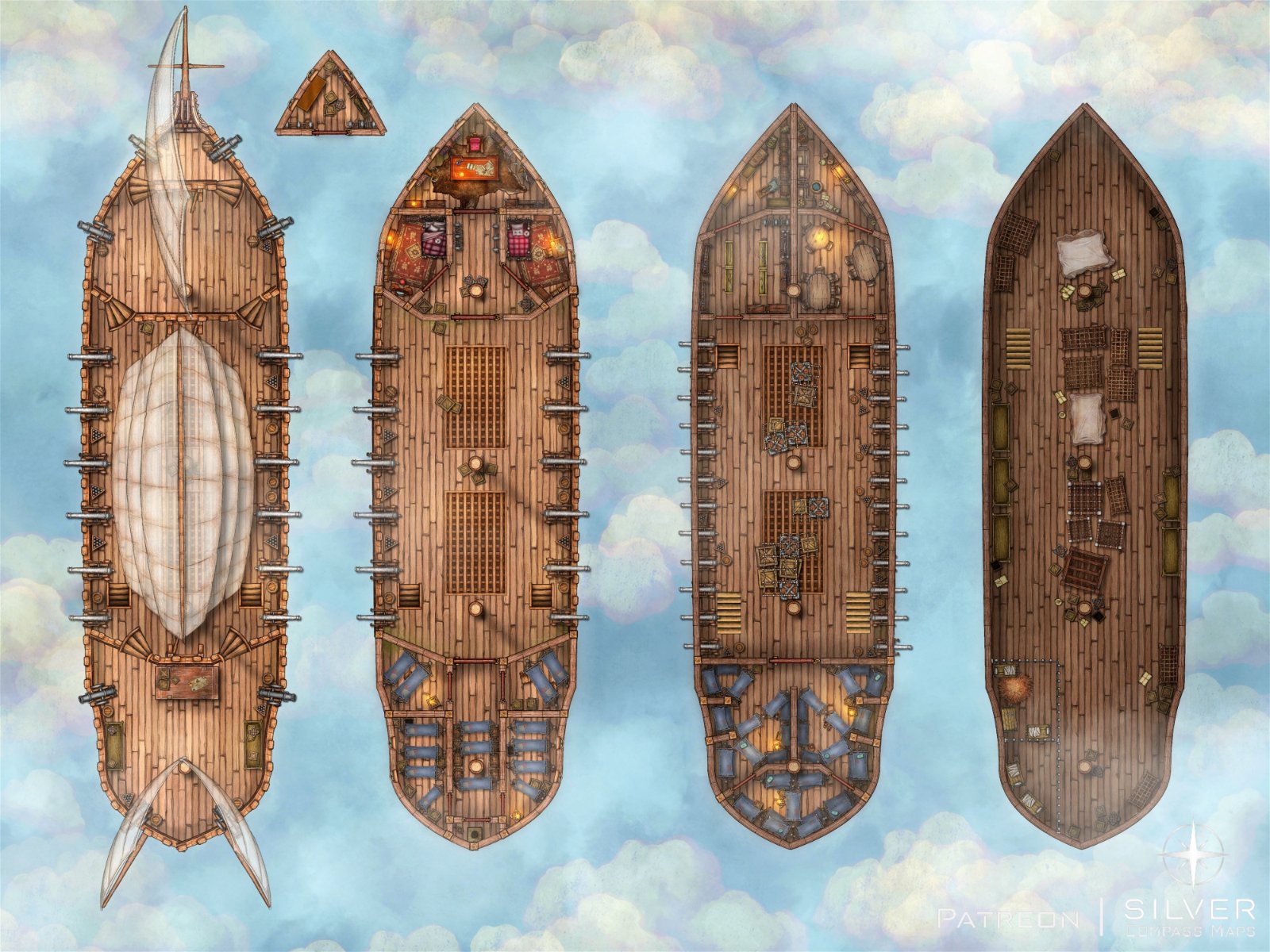 Warship Battlemap Free Download And TTRPG Variants War Airship 